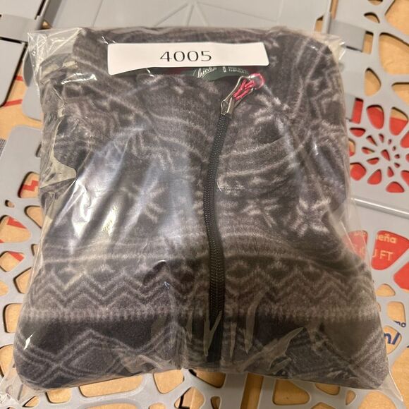 Woolrich Fleece‎ Vest Women Medium Gray Fair Isle Nordic Print Ski - Picture 8 of 8